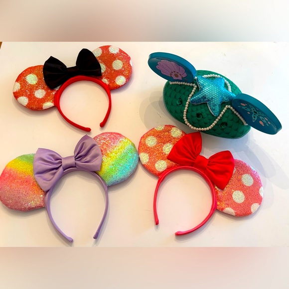 Disney Ears Collection of 4/ 3 Minnie & 1 Ariel - Picture 1 of 7
